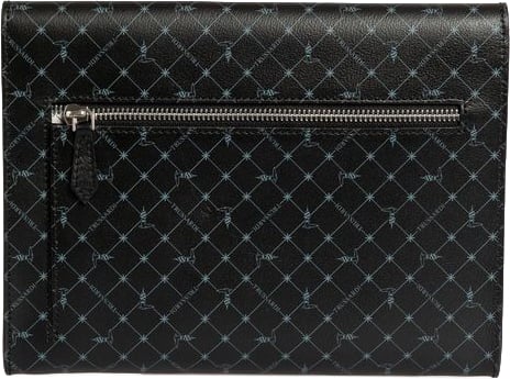 Trussardi Black Polyester Men Clutch Zwart