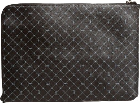 Trussardi Black Leather Men Clutch Zwart