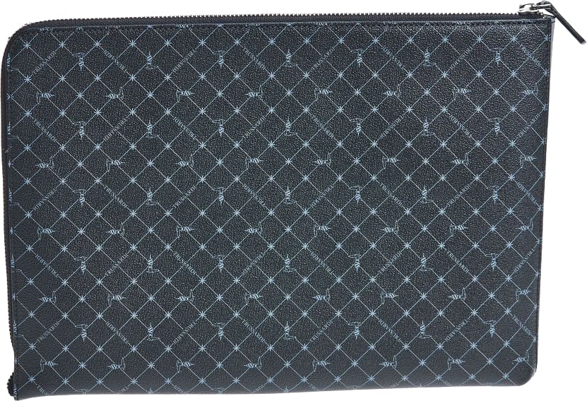 Trussardi Black Leather Men Clutch Zwart