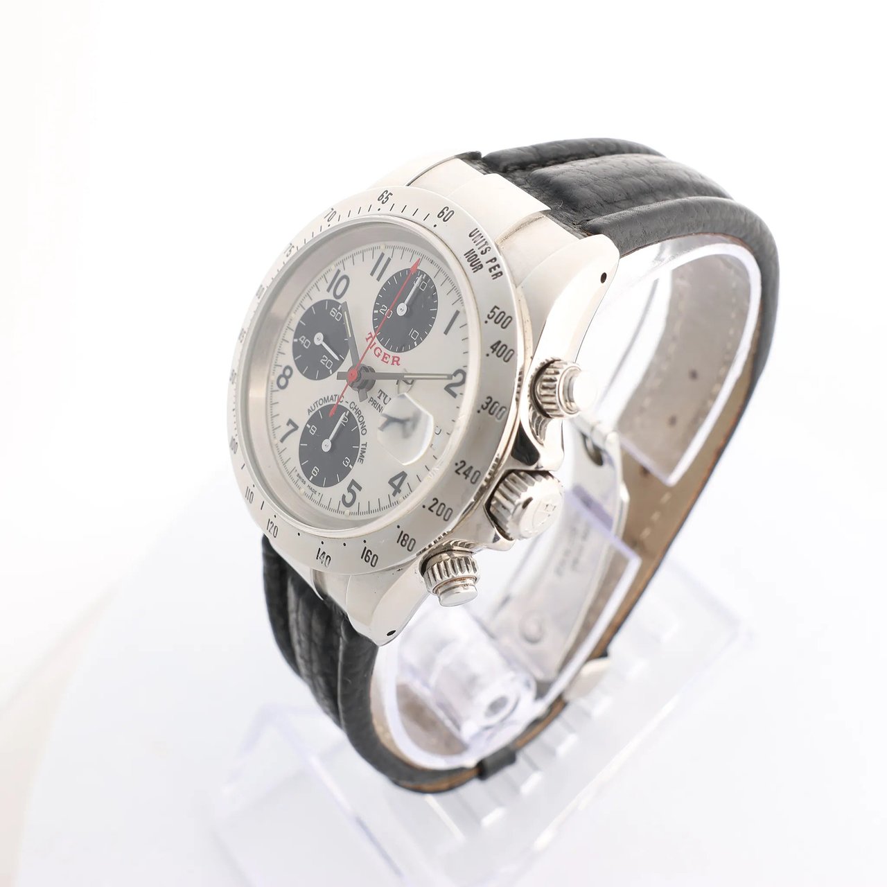 Tudor Tudor Prince Tiger Chrono 79280P SS Leather AT Watch with Silver Dial Zilver