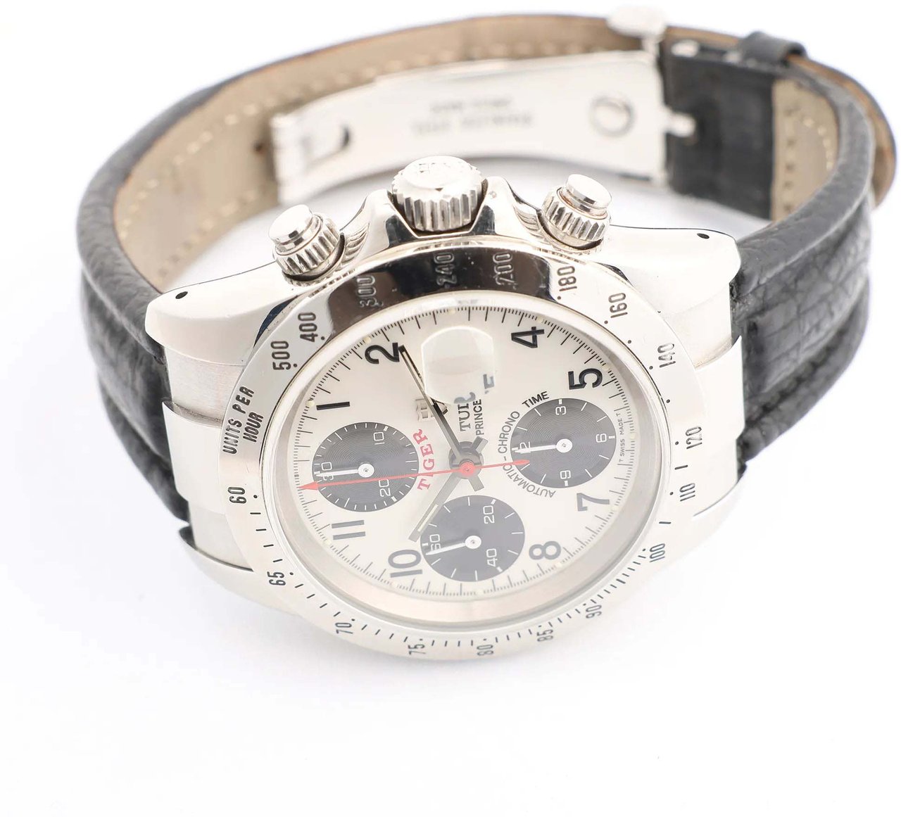 Tudor Tudor Prince Tiger Chrono 79280P SS Leather AT Watch with Silver Dial Zilver