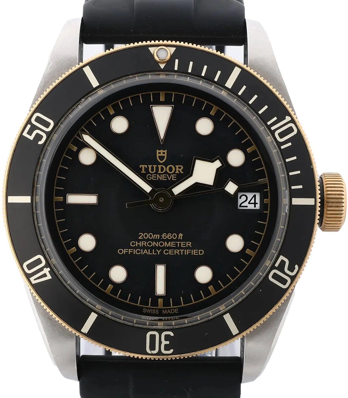 Tudor Tudor Black Bay S&G 79733N 1682483 SS Rubber x SS AT Watch with Black Dial Zwart