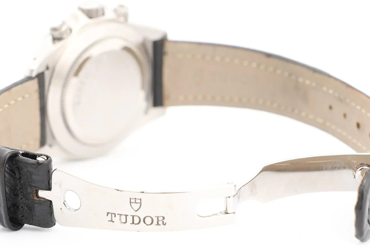 Tudor Prince Tiger Chrono 79280P SS Leather AT Watch with Silver Dial Zilver