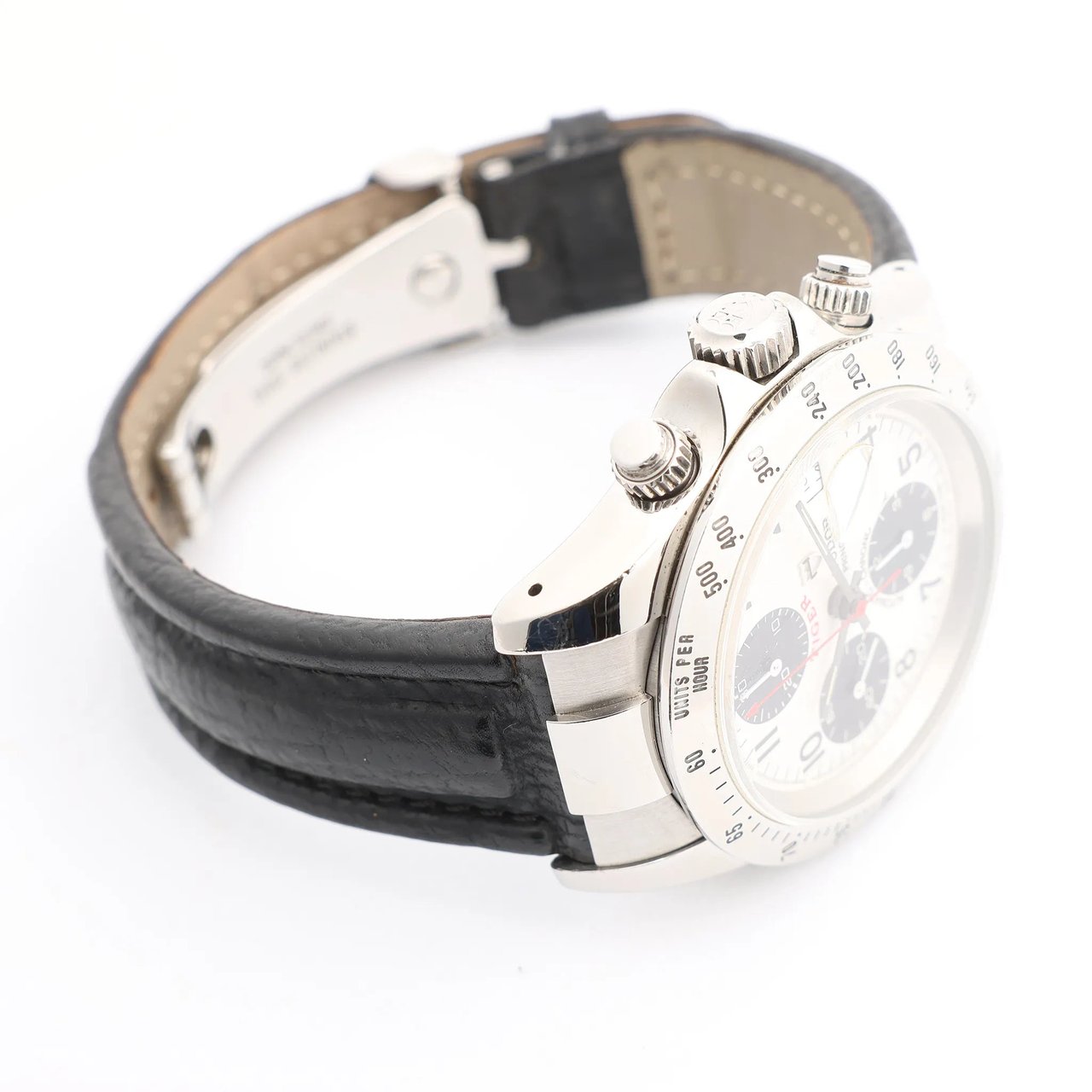 Tudor Prince Tiger Chrono 79280P SS Leather AT Watch with Silver Dial Zilver