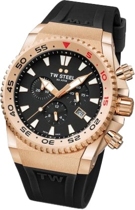 TW Steel Ace Diver Zw RPG Zwart Swiss Made L Roze