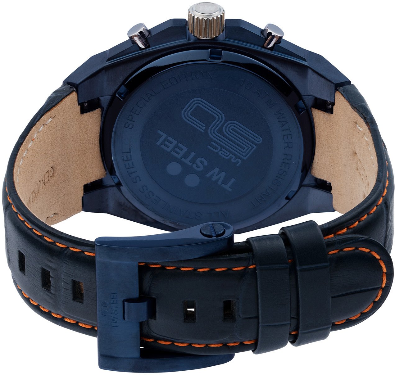 TW Steel TW Steel Horloge Heren CE4110 Staal Chronograaf 44mm Blauwe Plated met Zwart Plated Bezel Divers