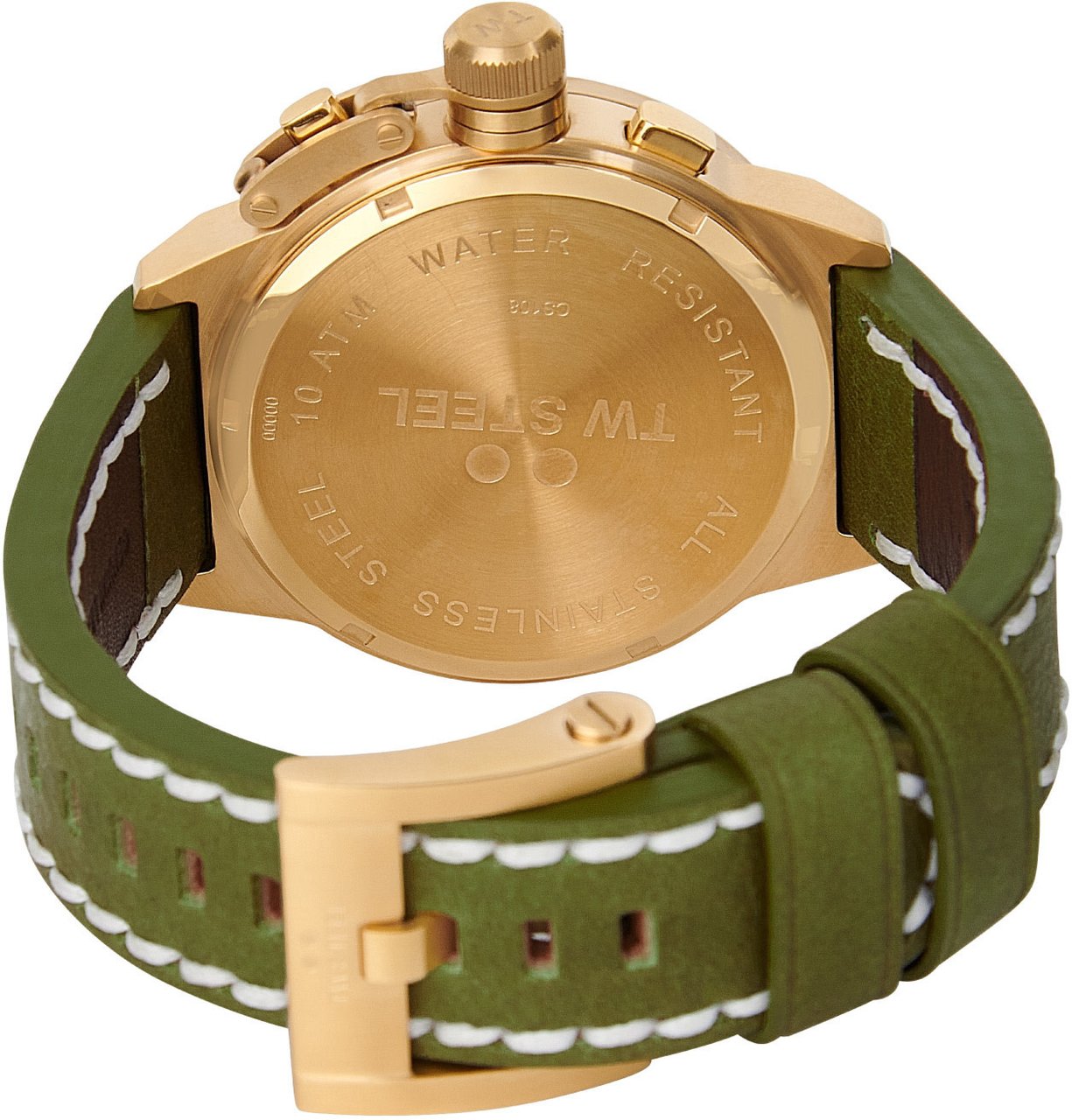 TW Steel TW Steel TWCS108 New Canteen YG Chrono Groen leer 45mm Goud