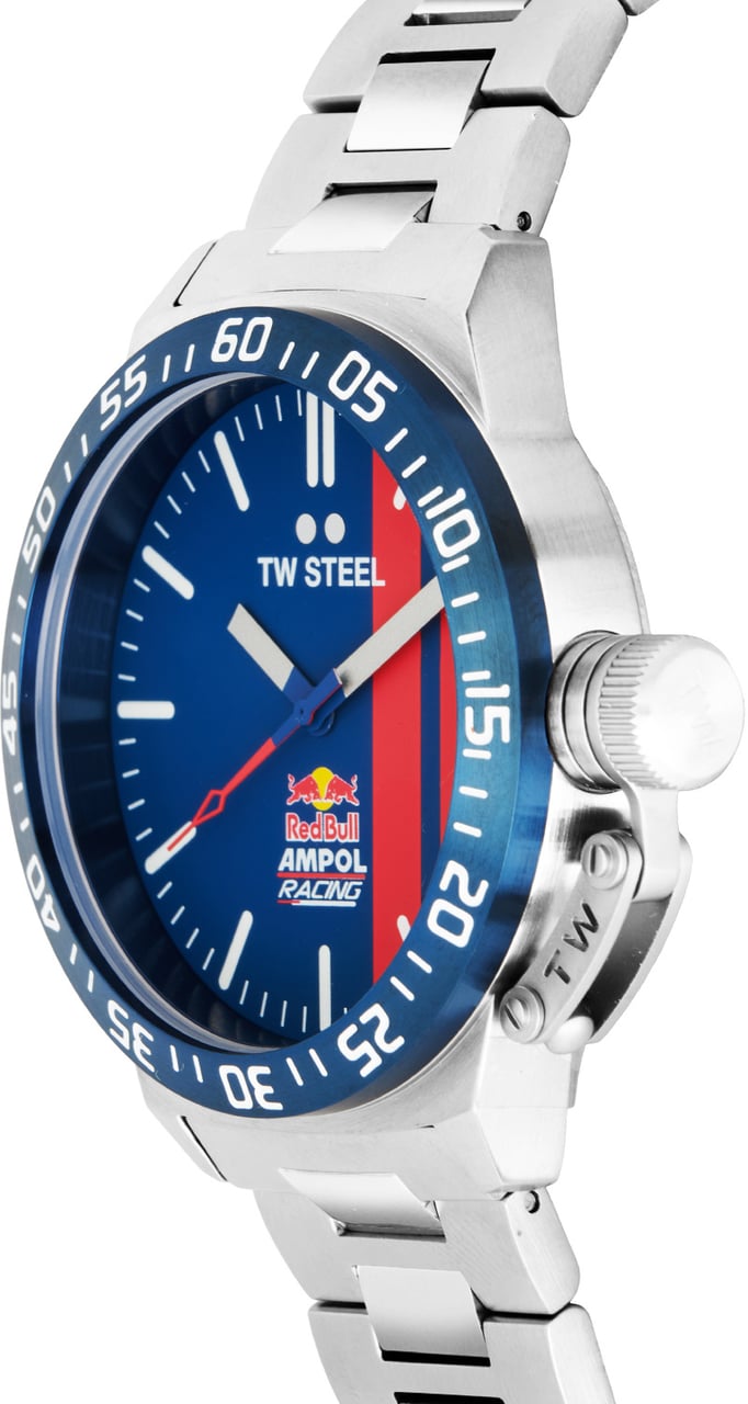 TW Steel TW Steel TWCS111 Canteen Red Bull Ampol Blauw Staal 45mm Zilver