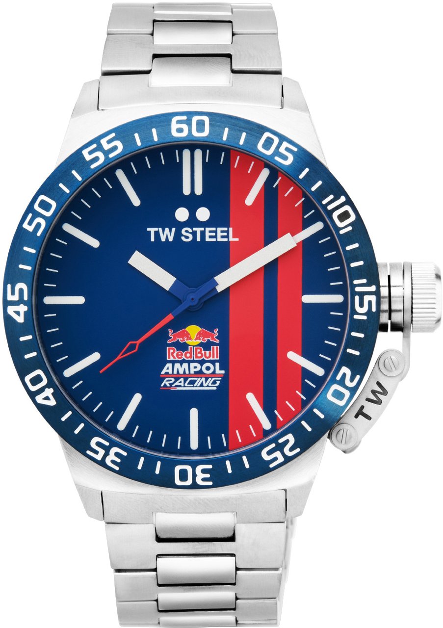 TW Steel TW Steel TWCS111 Canteen Red Bull Ampol Blauw Staal 45mm Zilver
