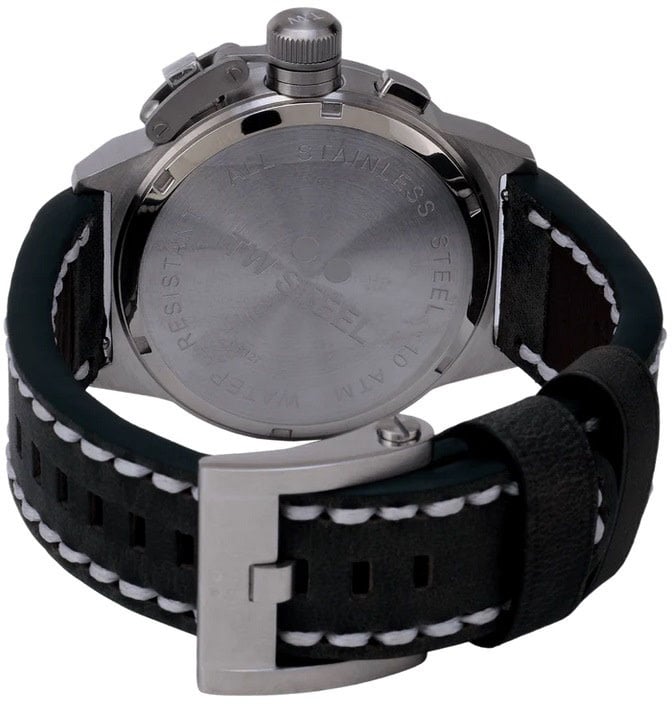 TW Steel TW Steel Horloge CS127 Canteen Staal Quart Swiss Made Chronograaf met Lichtblauwe Wijzerplaat 45mm 20th Anniversary Collection Lichtblauw