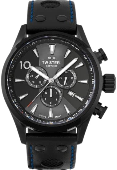 TW Steel TW Steel Horloge SVS308 Volante Staal met Zwarte Coating Swiss made Quartz Chronograaf BMW Editie 48mm Divers