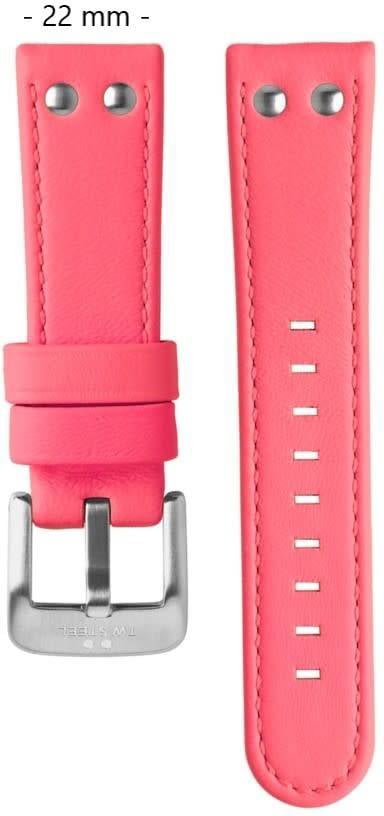 TW Steel TWB52 24 mm horlogeband fluor roze leer Divers