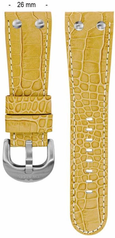 TW Steel TWB77 26 mm horlogeband leer croco camel Beige