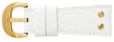 TW Steel TW Steel Horlogeband TWB87 Wit Croco Leer met Gele Plating Gesp Wit