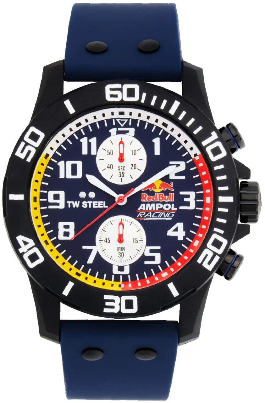 TW Steel TW Steel TWCA6 Carbon Zwart Blauw Red Bull Ampol 44mm Zwart