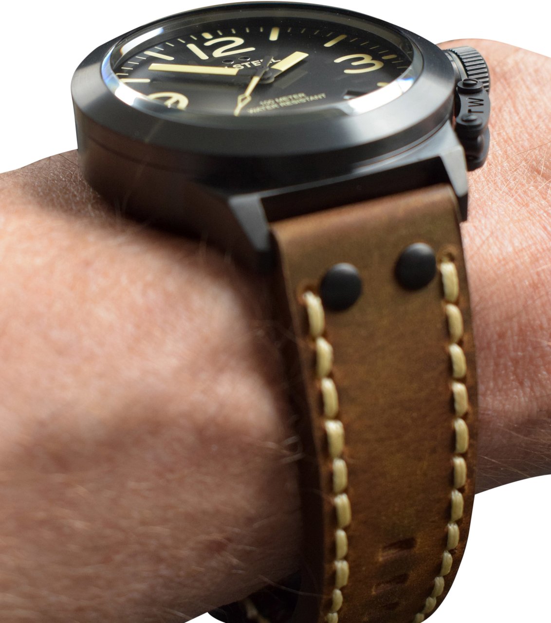 TW Steel TW Steel TWCS103 Canteen Steel Zwart leer 45mm Zwart