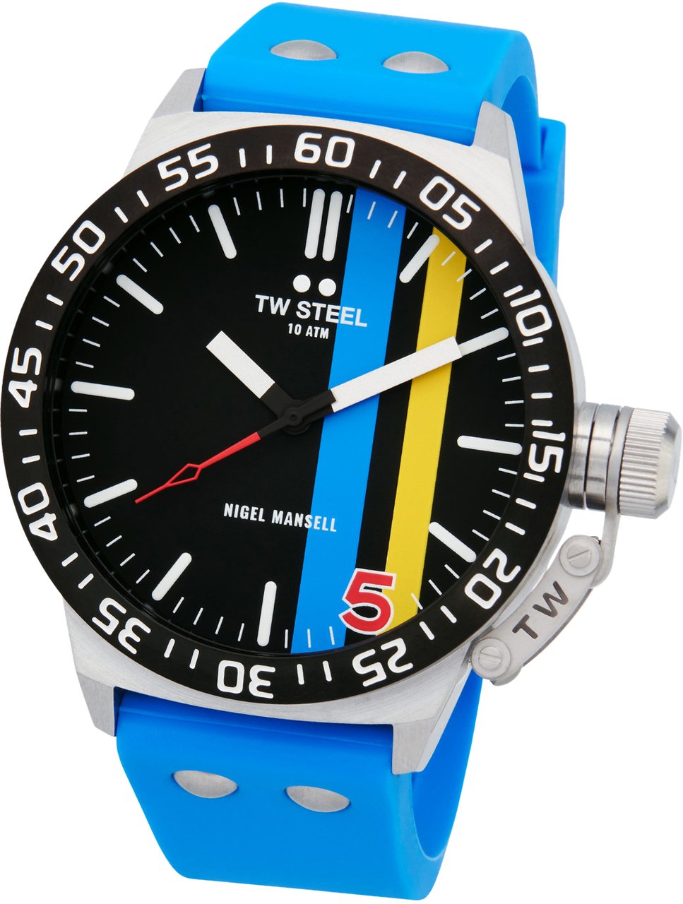 TW Steel TW Steel TWCS113 Canteen Nigel Mansell Blauw Siliconen 45mm Zilver