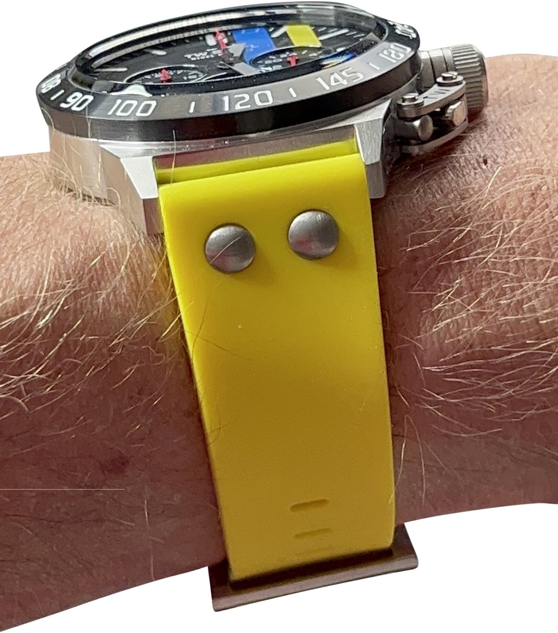 TW Steel TW Steel TWCS124 Canteen Nigel Mansell Chrono Geel Siliconen 45mm Zilver