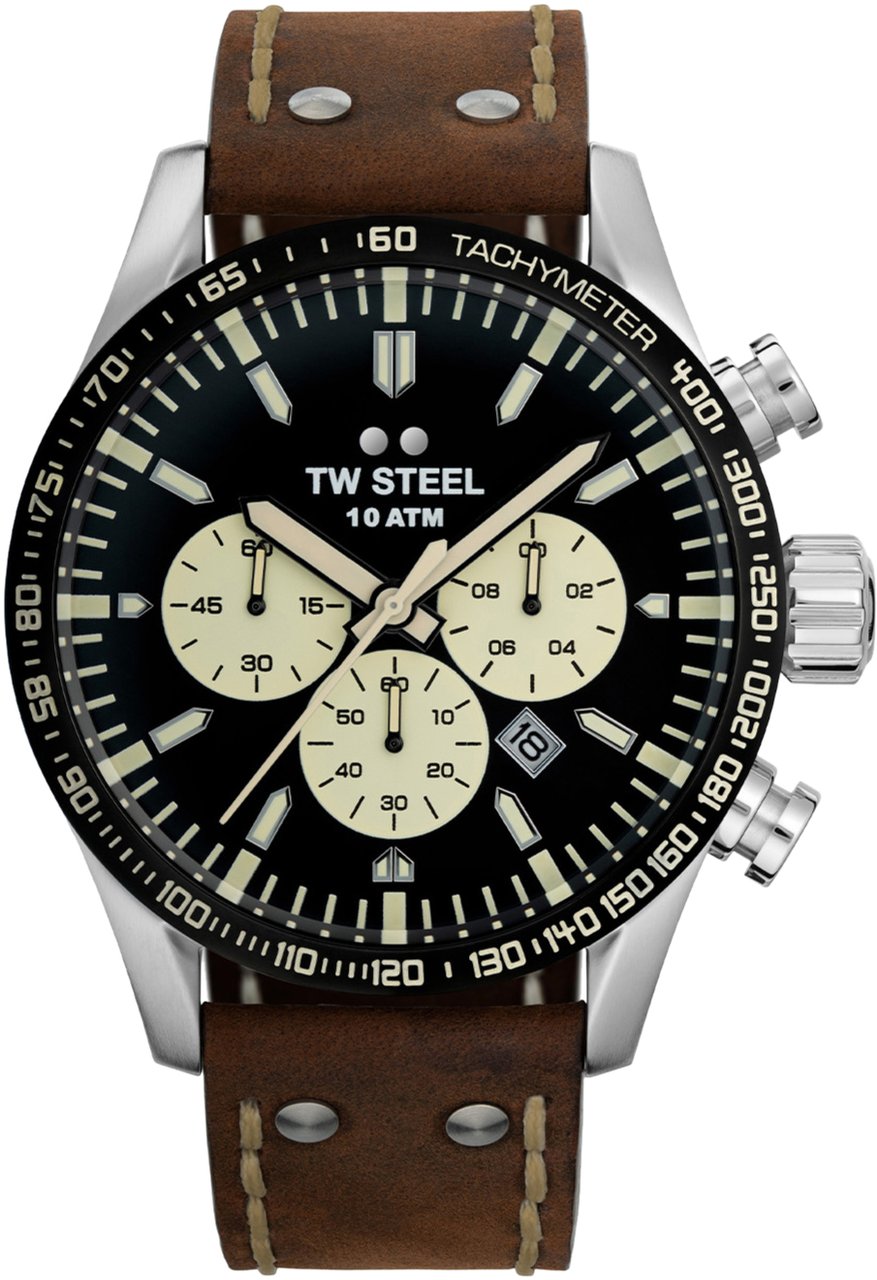 TW Steel VS120 Volante  chronograaf horloge 48 mm Zwart