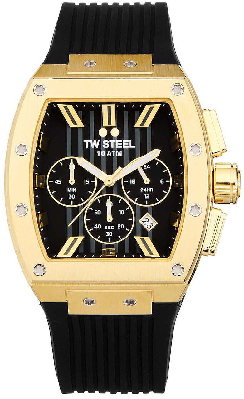 TW Steel TO2 Tonneau chronograaf horloge 42 mm Zwart