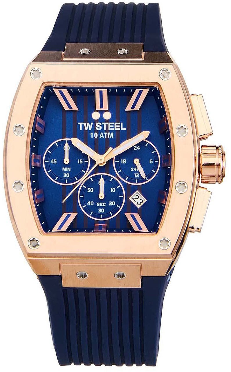 TW Steel TO3 Tonneau chronograaf horloge 42 mm Blauw