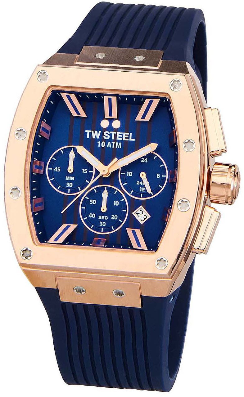 TW Steel TO3 Tonneau chronograaf horloge 42 mm Blauw