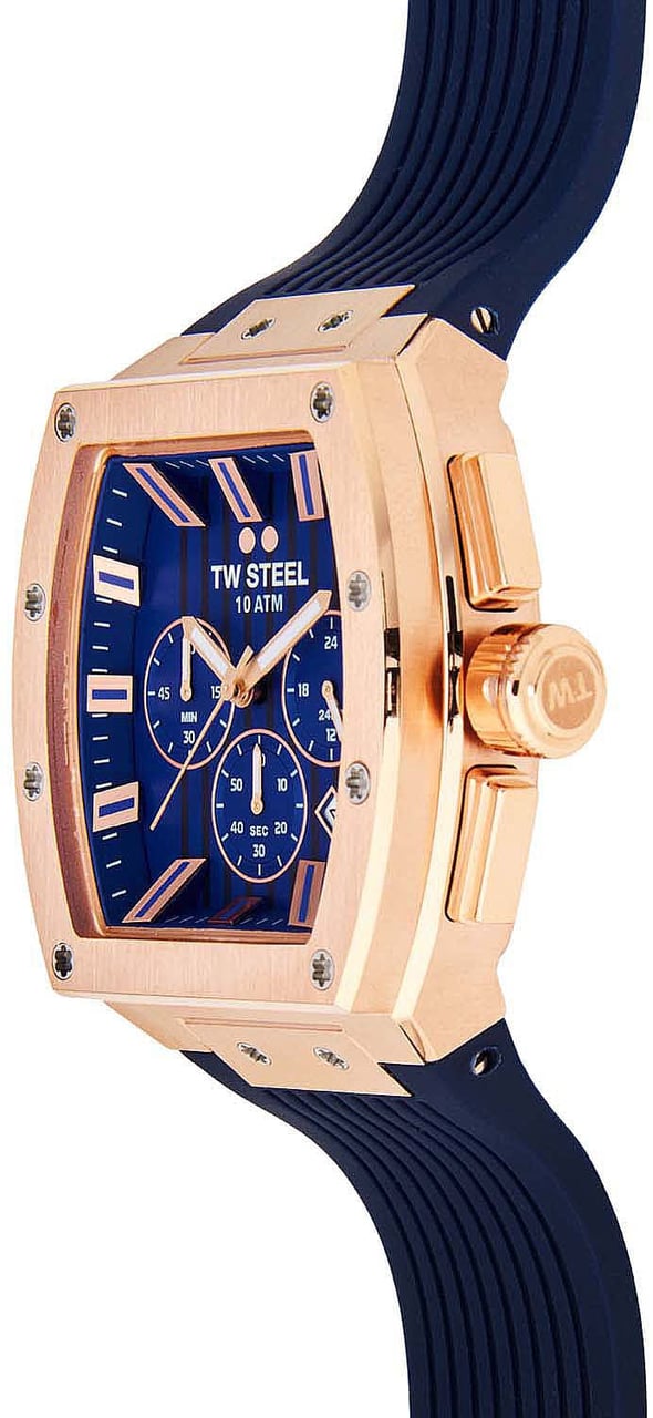 TW Steel TO3 Tonneau chronograaf horloge 42 mm Blauw