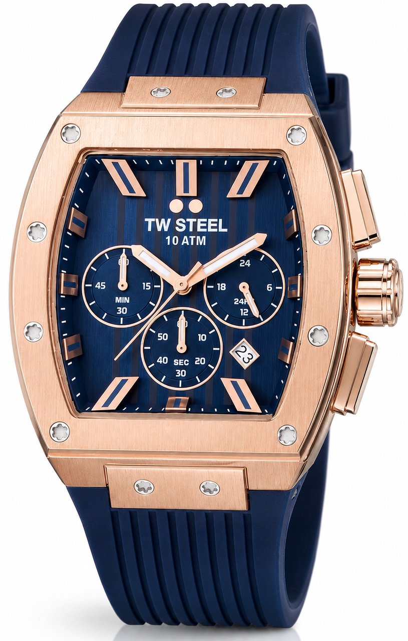 TW Steel TO3 Tonneau chronograaf horloge 42 mm Blauw
