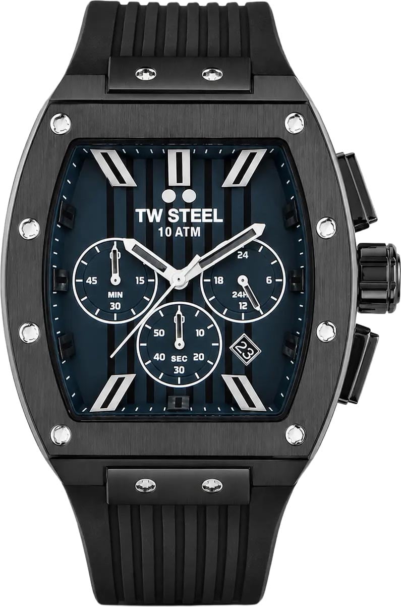 TW Steel TW Steel TWTO4 Tonneau Staal Zw Zwart Zwart
