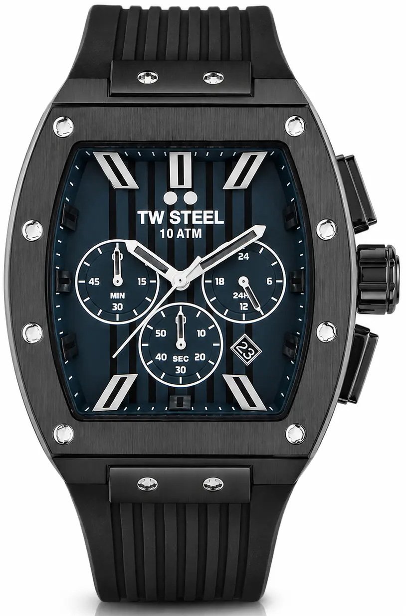 TW Steel TW Steel TWTO4 Tonneau Staal Zw Zwart Zwart