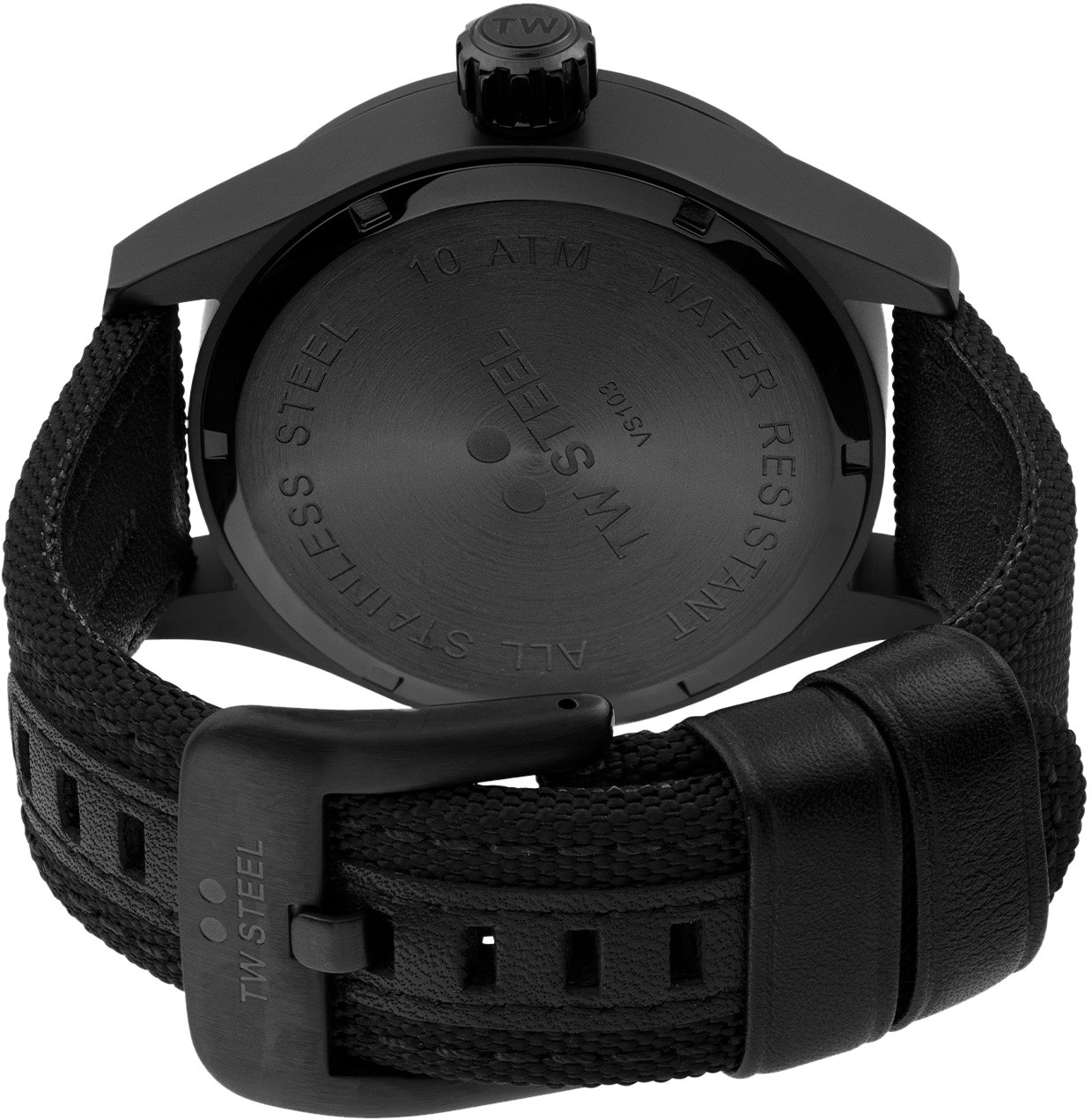 TW Steel TW Steel TWVS103 Volante Steel Zwart Canvas 45mm Zwart