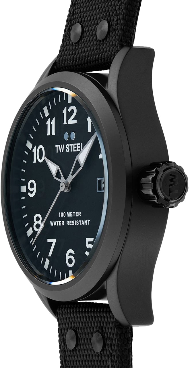 TW Steel TW Steel TWVS103 Volante Steel Zwart Canvas 45mm Zwart