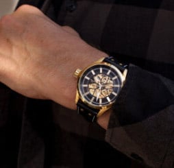 TW Steel TWVS131 Skeleton Goudkleurig Zwart 45mm Goud