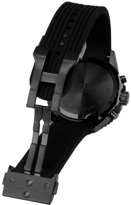 TW Steel TW Steel Horloge VA4 Staal met Zwarte Coating Quartz Swiss Made Chronograaf met Rubbere Horlogeband 42mm Zwart