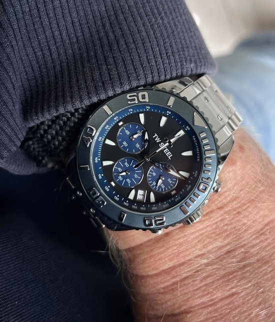 TW Steel Horloge VA6 Staal Quartz Swiss Made Chronograaf en Blauwe Wijzerplaat 42mm Navy