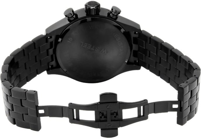 TW Steel TW Steel Horloge VB3 Volante Staal met Zwarte Coating Quartz Swiss Made Chronograaf met Groene Wijzerplaat 45mm Donkergroen