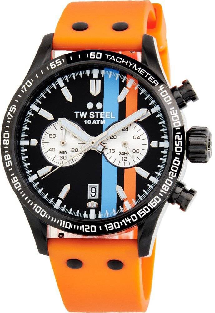TW Steel TW Steel TWVS124 New Volante Sport Zwart Oranje 45mm Zwart
