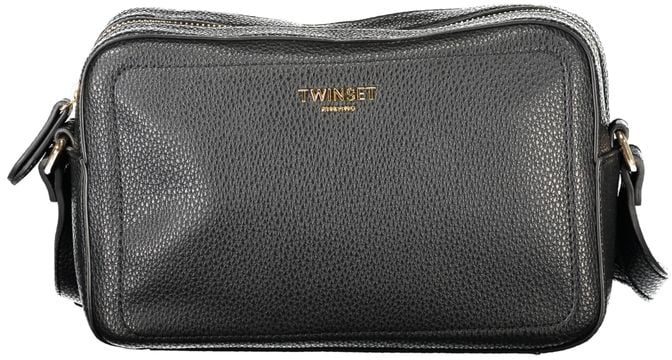 Twin-set Twinset Black Polyurethane Women's Camera Bag Zwart