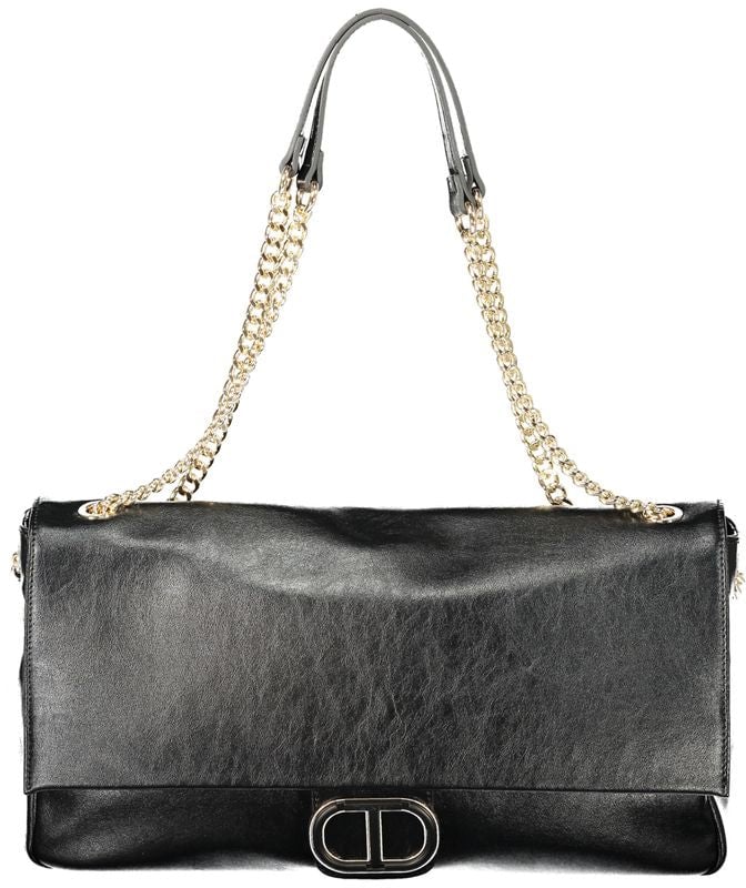 Twin-set Twinset Nero Poliuretano Woman Shoulder Bag Zwart