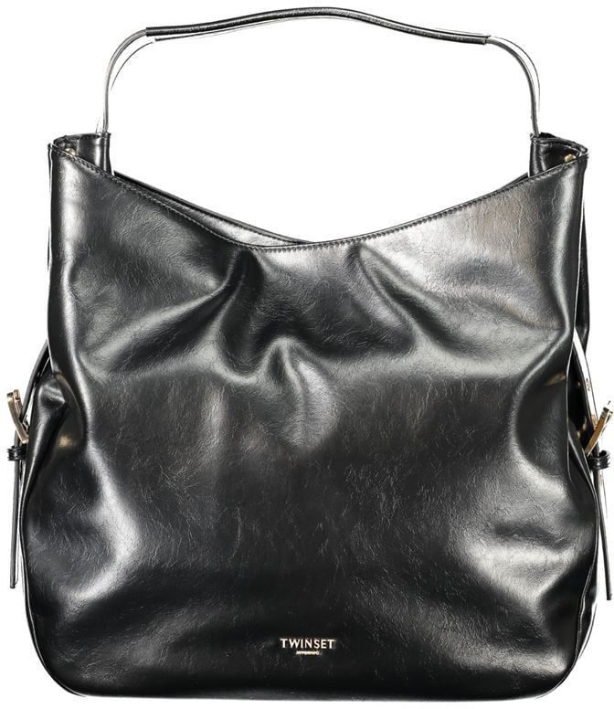 Twin-set Twinset Black Polyurethane Women Hobo Bag Zwart