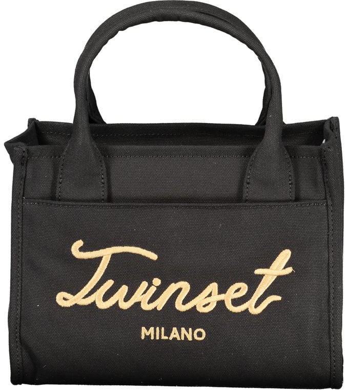 Twin-set Twinset Black Cotton Women Handbag Zwart