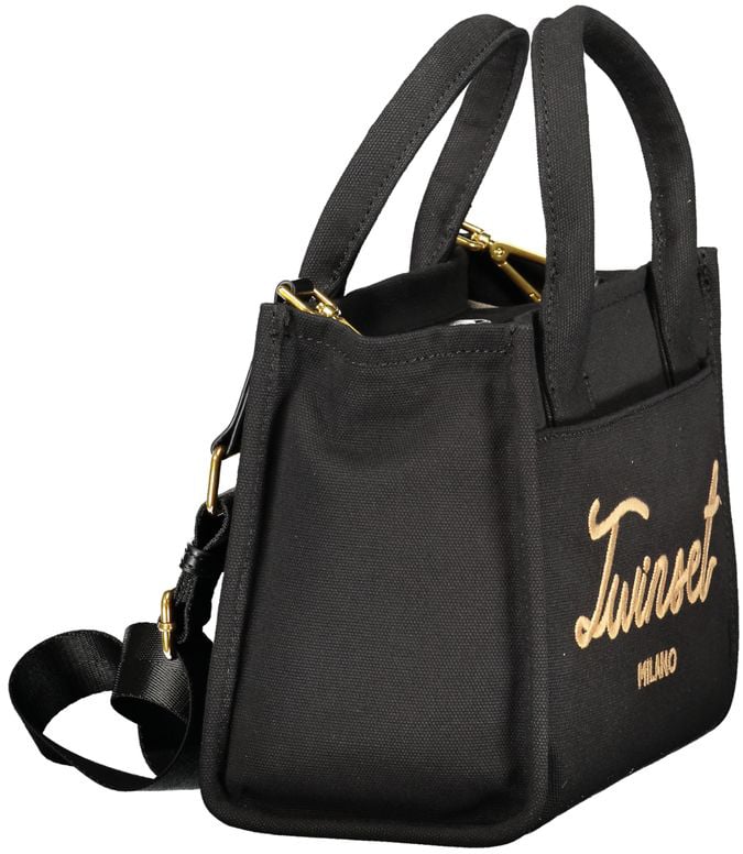 Twin-set Twinset Black Cotton Women Handbag Zwart
