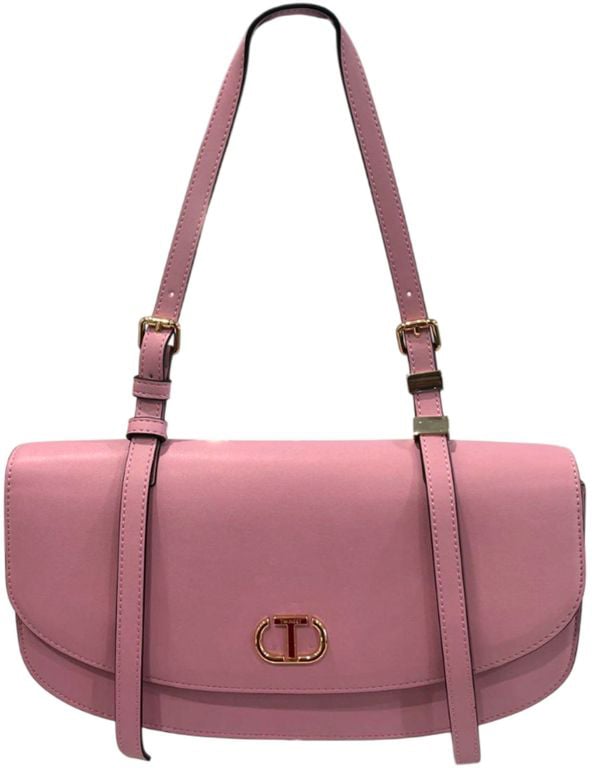 Twin-set Twinset Pink PU Women Shoulder Bag Roze
