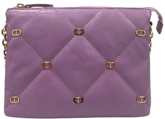 Twin-set Twinset Purple Faux Leather Women Crossbody Bag Paars