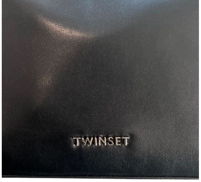 Twin-set Twinset Black PU Women Shoulder Bag Zwart