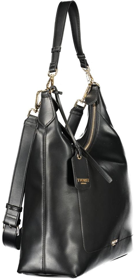 Twin-set Twinset Nero Poliuretano Women Hobo Bag Zwart