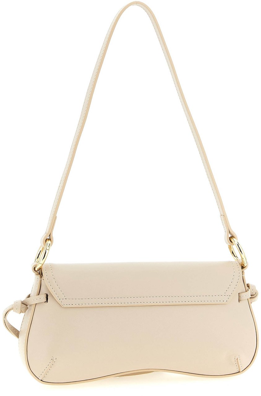 Twin-set Twinset White Leather Shoulder Bag Wit