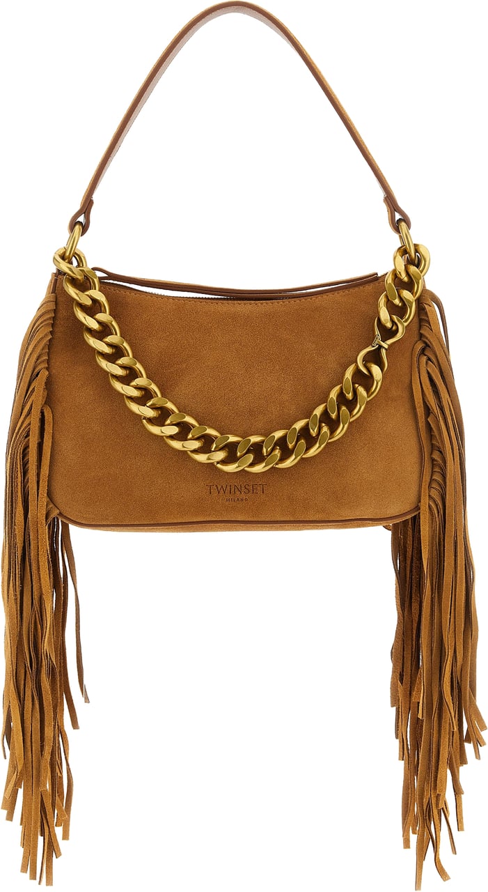 Twin-set Twinset Brown Leather Shoulder Bag Bruin
