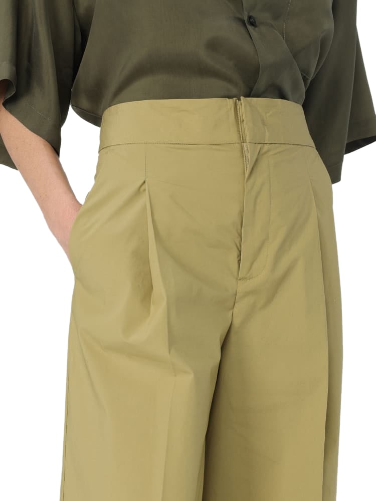 Twin-set Trousers Gray Green Grijs