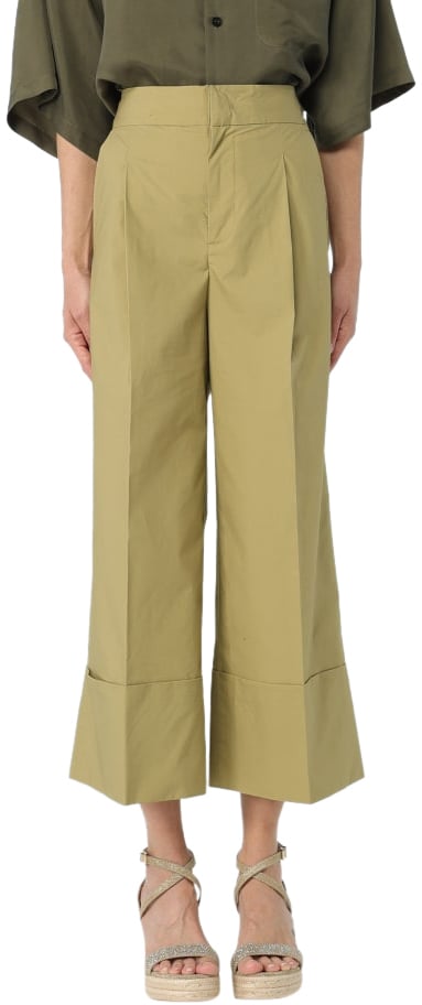 Twin-set Trousers Gray Green Grijs